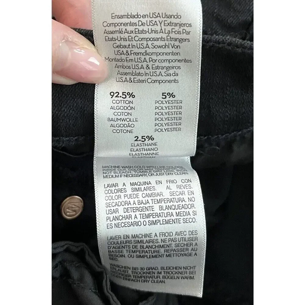 Mother The Pixie Swooner Skimp Black Exposed Button Women's‎ Jeans Size 25